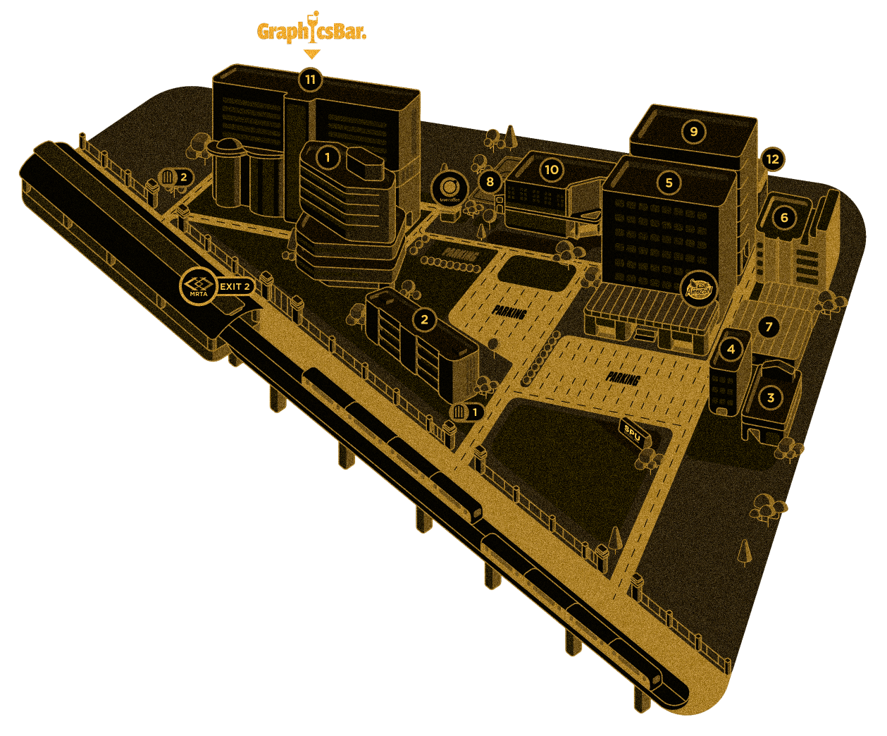 Sripatum University campus map highlighting Building 11